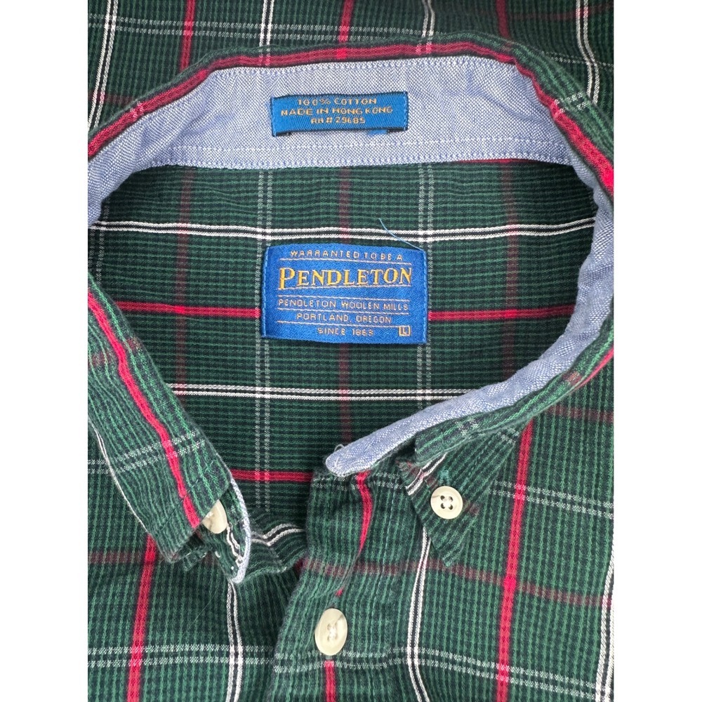 Pendleton Plaid Button Down Short Sleeve Shirt Gr… - image 2